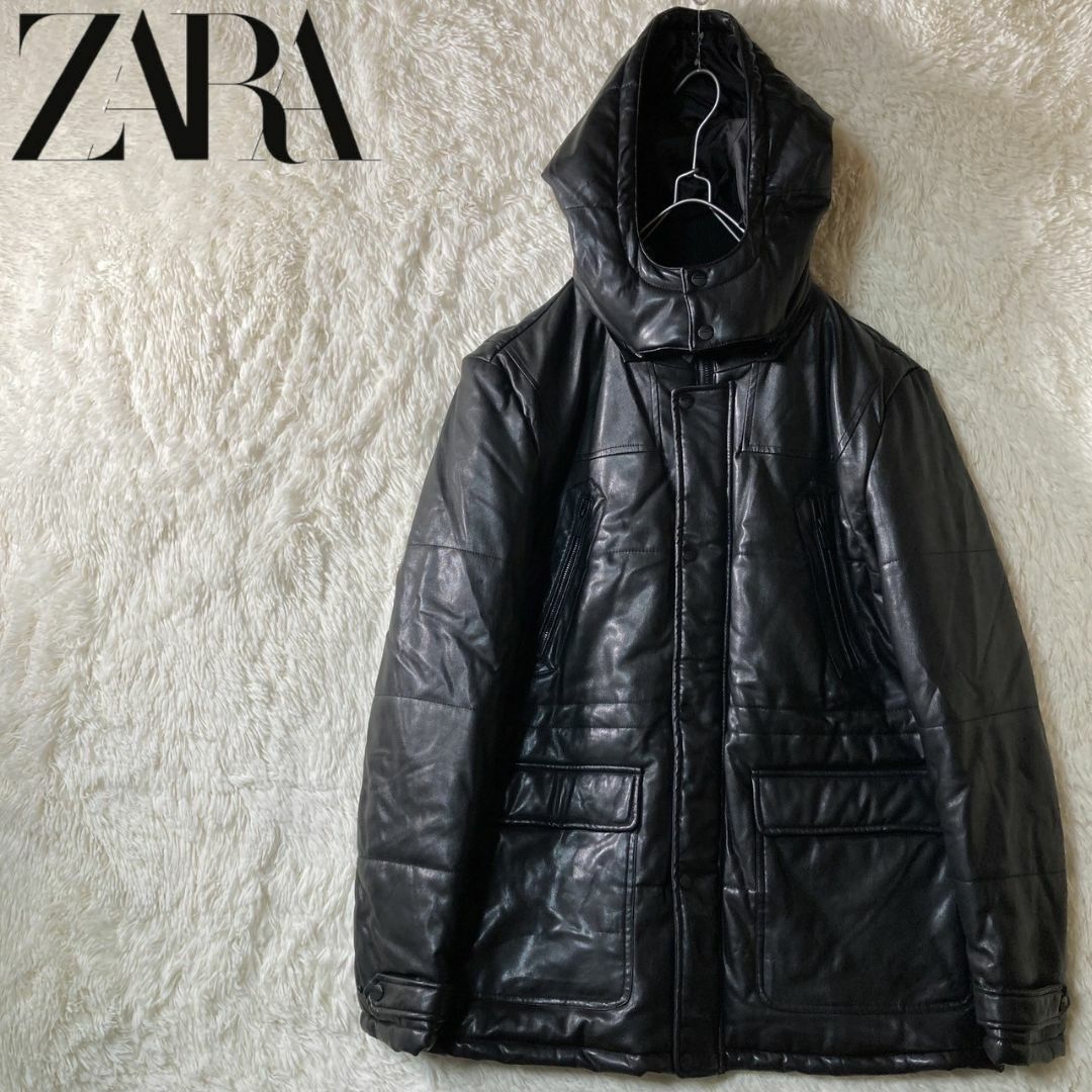 ブラックサイズ表記XL着丈【完売商品】未使用 ZARA フェイクレザー