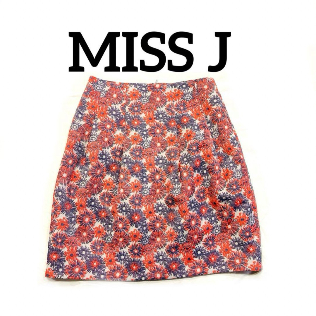 MISS J(ミスジェイ)の【MISS J】花柄コクーンミニスカート【38】ピンク総柄　日本製　ラピーヌ レディースのスカート(ひざ丈スカート)の商品写真