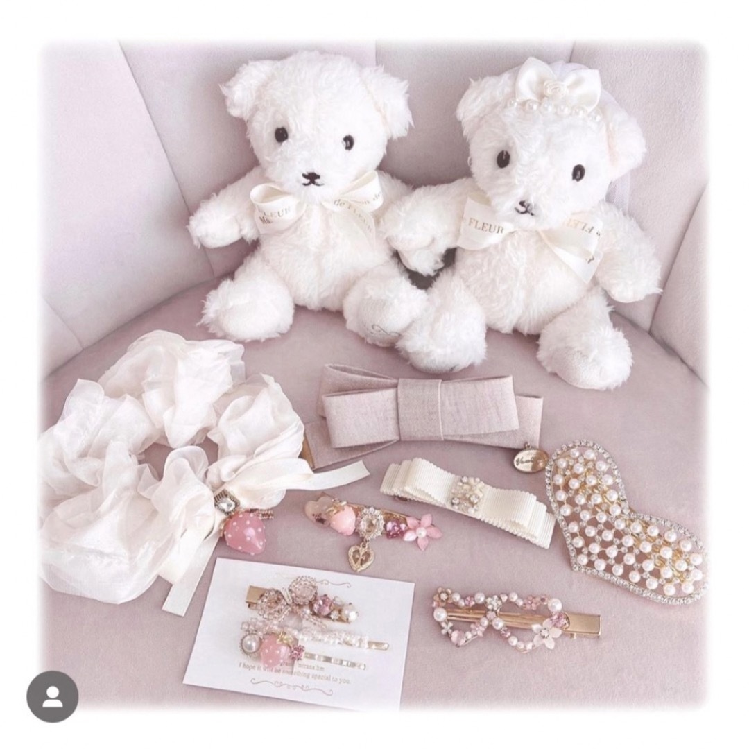 Maison de FLEUR(メゾンドフルール)の早い者勝ち♡レア♡ホワイト♡新品♡ロリータ♡ピンク♡姫系♡いちご♡ベア♡くま キッズ/ベビー/マタニティのおもちゃ(ぬいぐるみ/人形)の商品写真