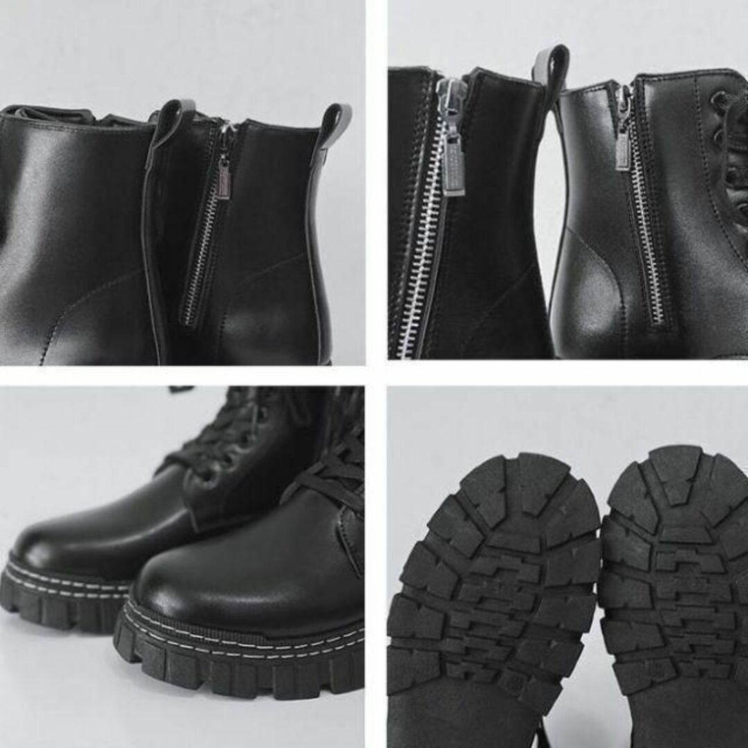 25.5cm10cmアップメンズシークレットブーツシューズ厚底背が高くなる靴k2 メンズの靴/シューズ(ブーツ)の商品写真