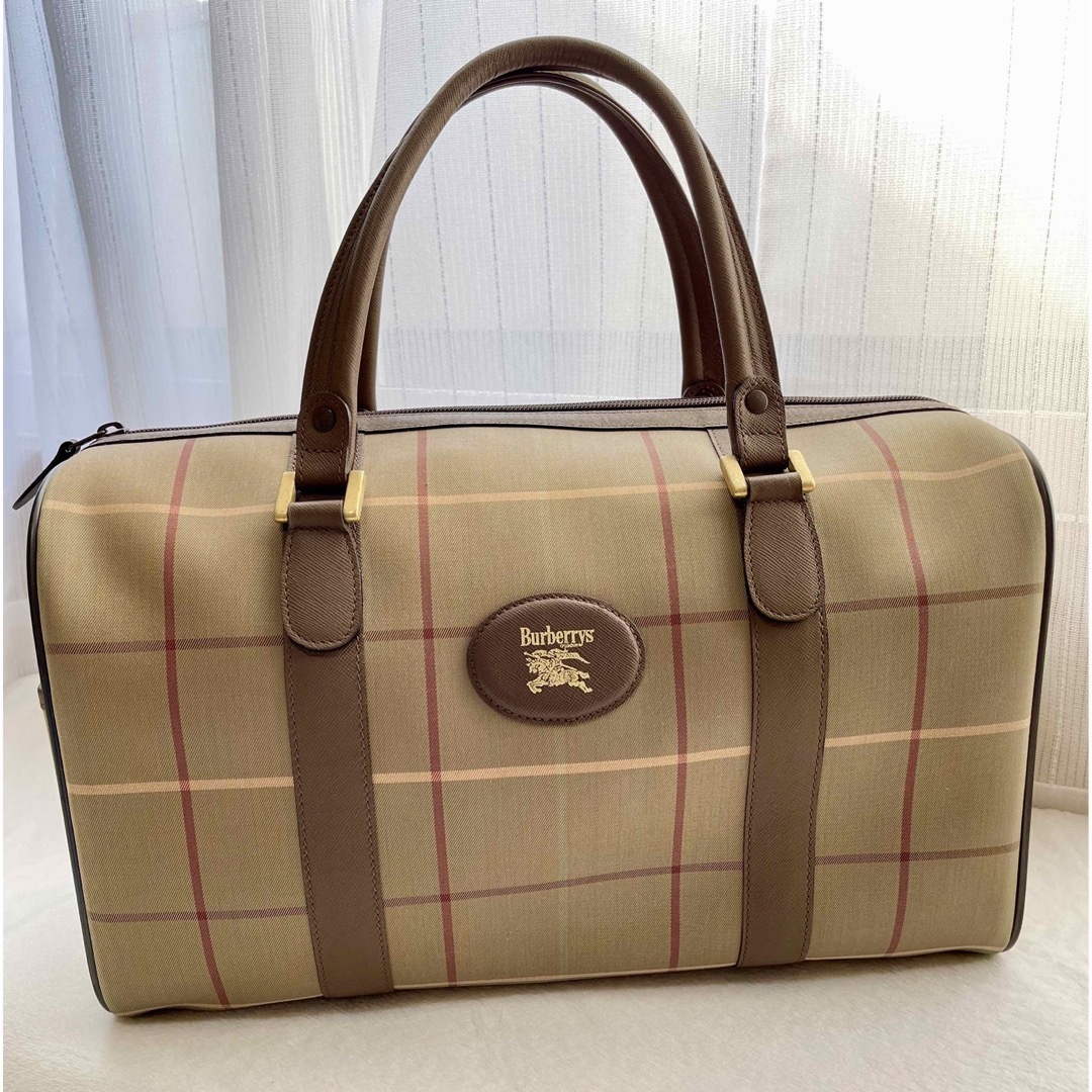 BURBERRY(バーバリー)のBURBERRY バーバリー チェック柄 ボストンバッグ 旅行鞄 キャンバス レディースのバッグ(ボストンバッグ)の商品写真