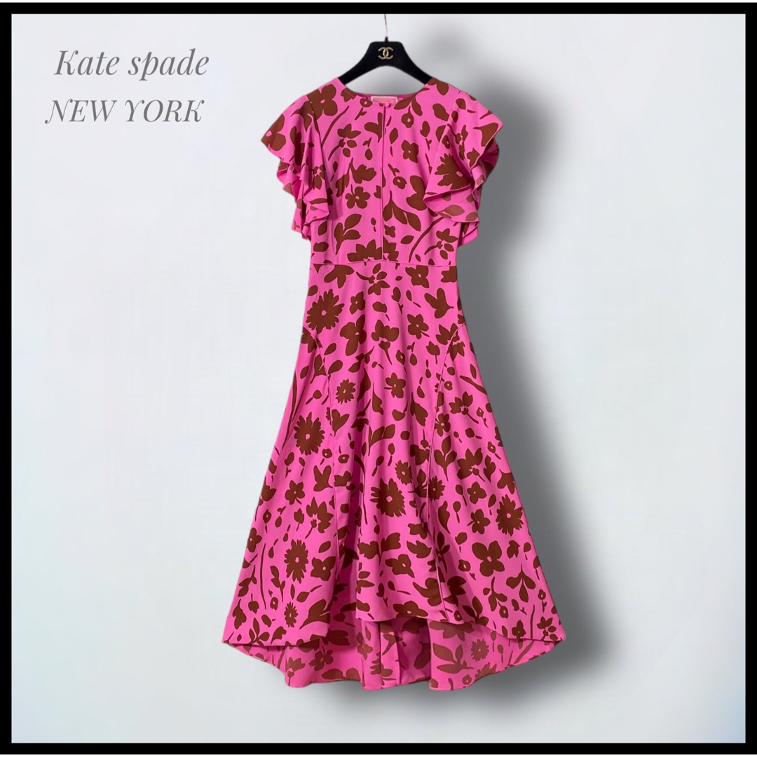 【Kate spade】スプラッシュフラッタースリーブドレスロングワンピース/マキシワンピース