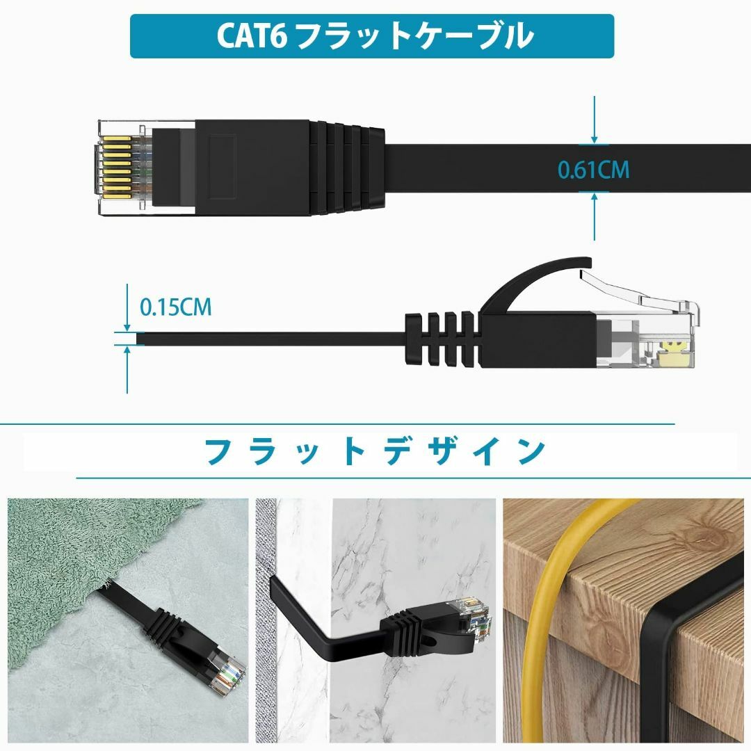 【サイズ:30m_色:ブラック】LANケーブル 30m 有線ケーブル ランケーブ スマホ/家電/カメラのPC/タブレット(PC周辺機器)の商品写真