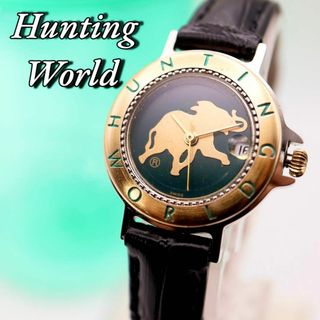 ビンテージ時計shop専用美品！HUNTING WORLD ゴールド  レディース腕時計 378