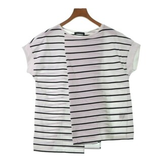ロートレアモン(LAUTREAMONT)のLAUTREAMONT Tシャツ・カットソー 38(M位) 白x黒(ボーダー) 【古着】【中古】(カットソー(半袖/袖なし))