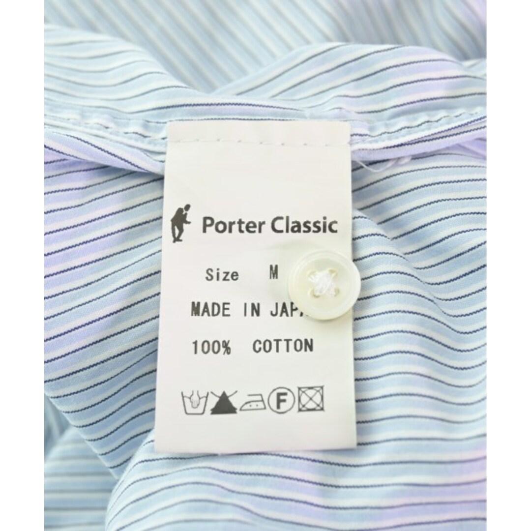 公式通販店 PORTER CLASSIC カジュアルシャツ M 青x白等(ストライプ