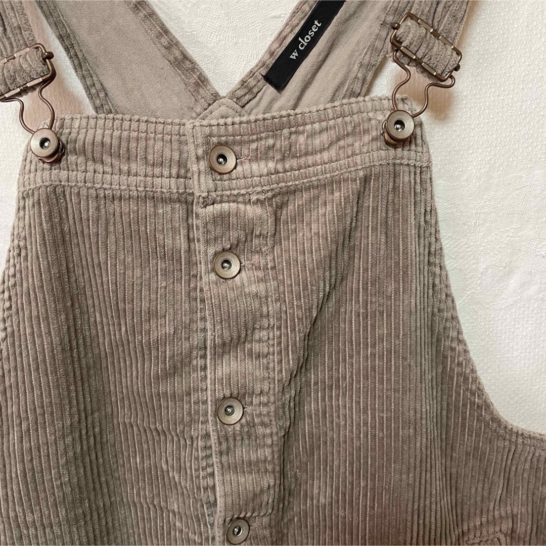 w closet(ダブルクローゼット)のジャンパースカート コーデュロイ レディースのワンピース(ひざ丈ワンピース)の商品写真