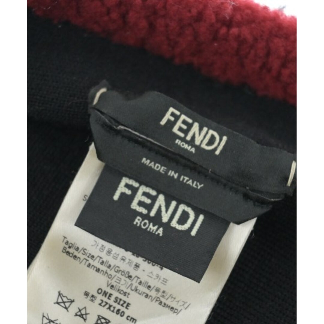 FENDI(フェンディ)のFENDI フェンディ ストール - 赤系x黒x茶系等 【古着】【中古】 メンズのファッション小物(ストール)の商品写真