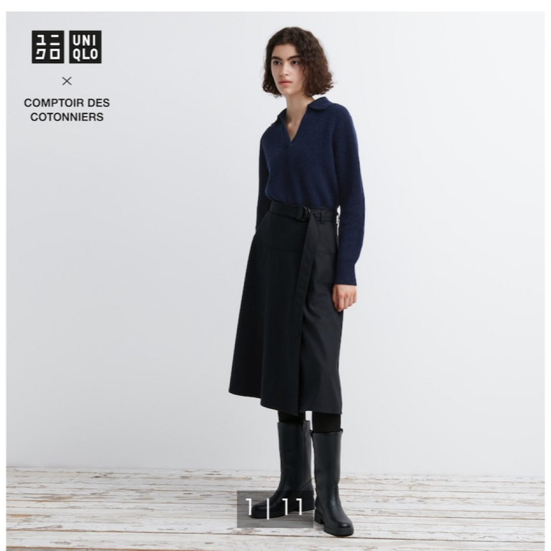 UNIQLO(ユニクロ)のかんぽん様専用　ユニクロ　ベルテッドラップスカート レディースのスカート(その他)の商品写真