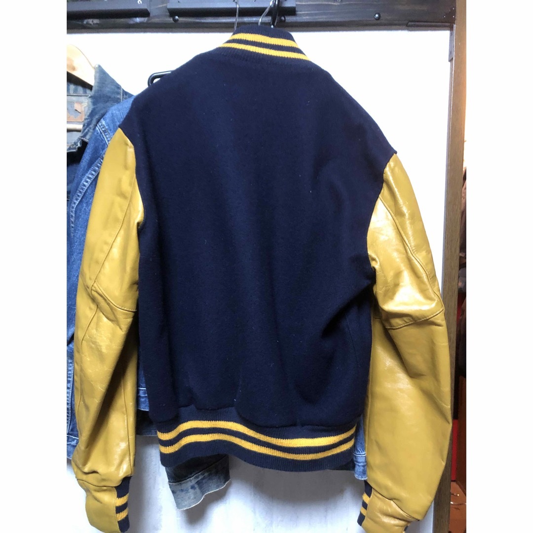 80s 90s USA製 ビンテージ ゴールデンベア 袖レザー スタジャンの通販