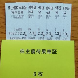 東武鉄道電車全線　株主優待乗車証 ６枚組(鉄道乗車券)