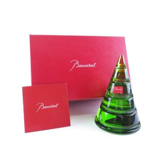 バカラ(Baccarat)の未使用 Baccarat バカラ クリスマスツリー 1点 クリスタル 置物 オブジェ オーナメント 緑 SU4706A2 (置物)