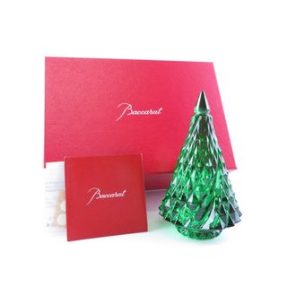 バカラ(Baccarat)の未使用 Baccarat バカラ 2807392 ノエル ディアマント ダイヤモンド Fir クリスマスツリー 1点 クリスタル 置物 オブジェ オーナメント 緑 モミの木 SU4708A2 (置物)