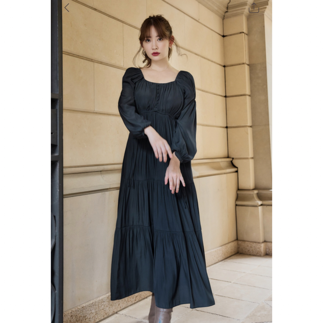 Her lip to(ハーリップトゥ)のher lip to Side Bow Satin Long Dress レディースのワンピース(ロングワンピース/マキシワンピース)の商品写真