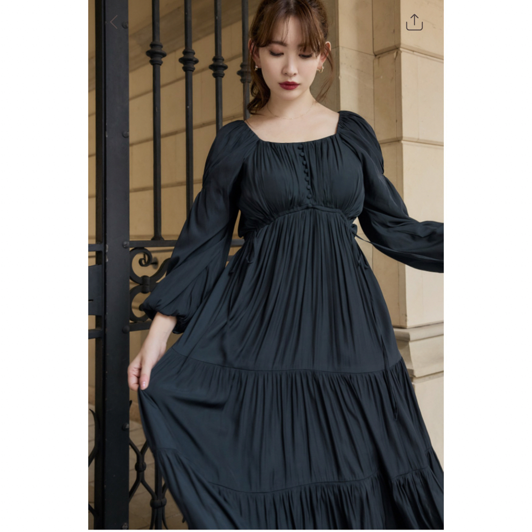 Her lip to(ハーリップトゥ)のher lip to Side Bow Satin Long Dress レディースのワンピース(ロングワンピース/マキシワンピース)の商品写真