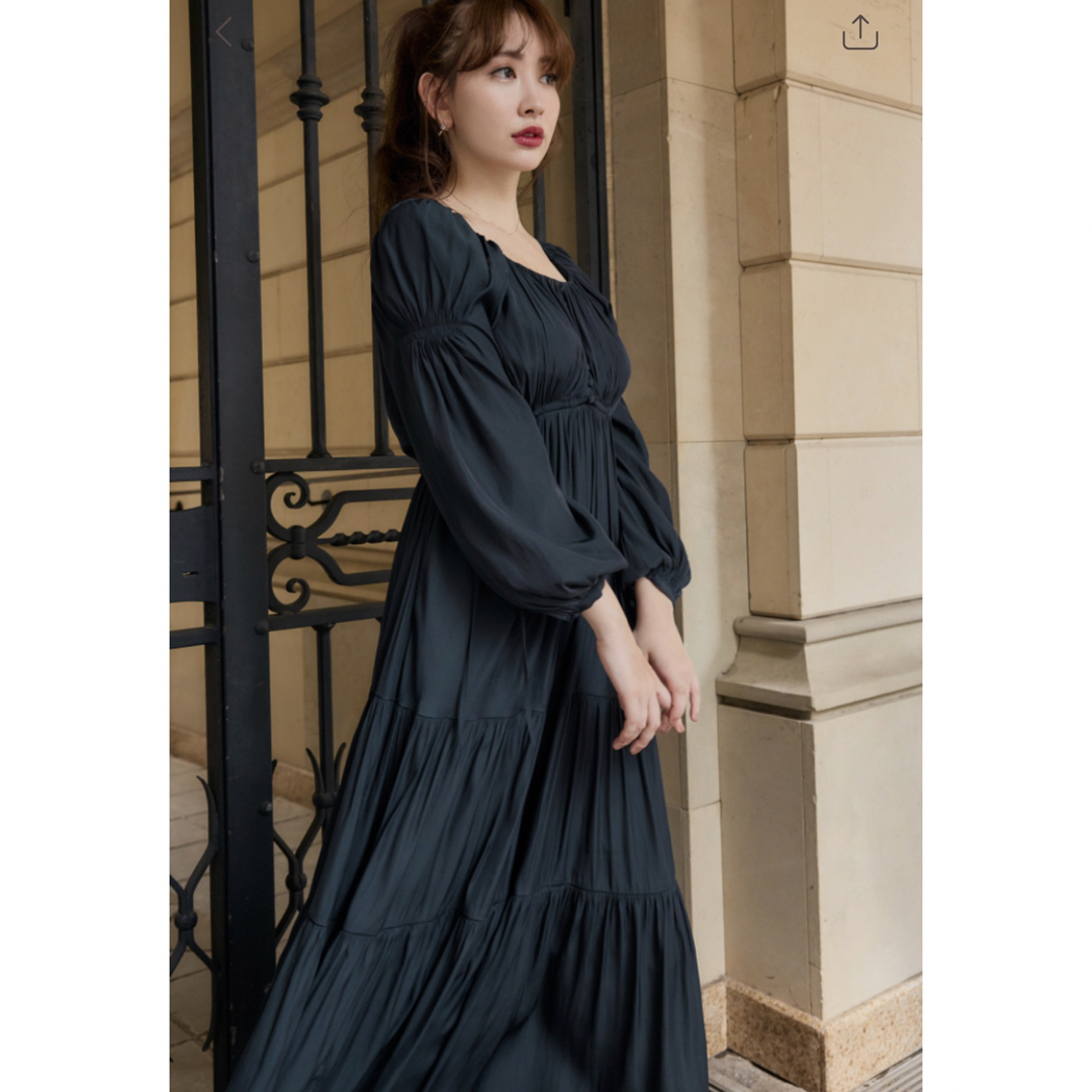 Her lip to(ハーリップトゥ)のher lip to Side Bow Satin Long Dress レディースのワンピース(ロングワンピース/マキシワンピース)の商品写真