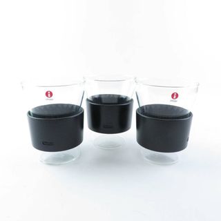 イッタラ(iittala)の未使用 iittala イッタラ HotCool ホットクール グラス 34cl 3点 耐熱ガラス セット ブラック 340ml ティー 廃盤 北欧 SU4721A3 (グラス/カップ)