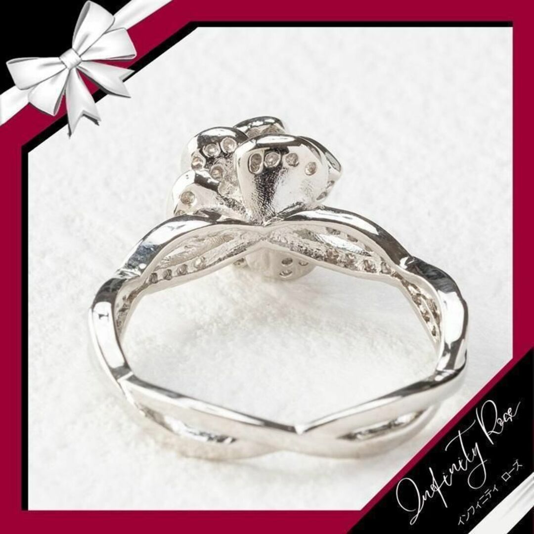 （R007S）16号　シルバー清楚でロマンティックな大人の薔薇リング　指輪 レディースのアクセサリー(リング(指輪))の商品写真