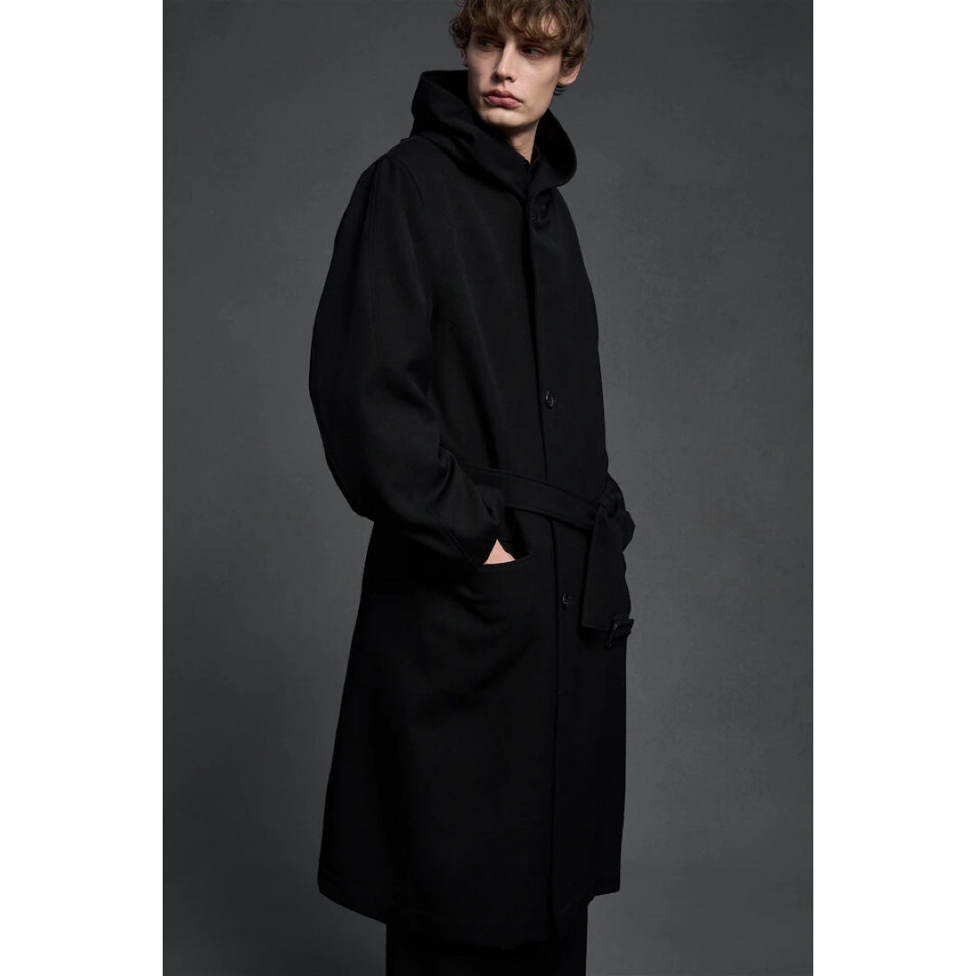 Yohji Yamamoto POUR HOMME - [ YohjiYamamoto☆フード付コート]ウール