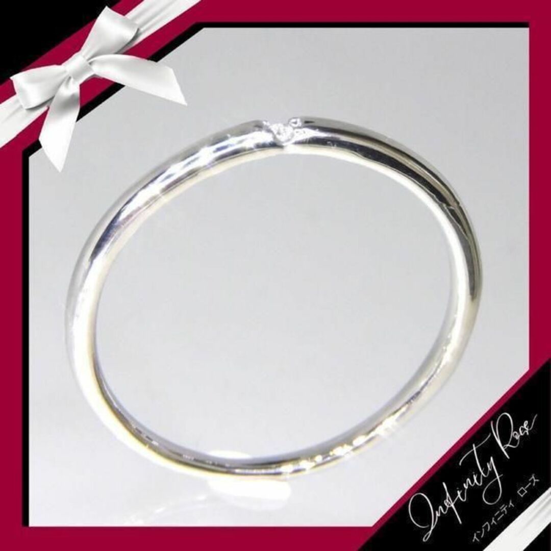 （R009S）22号　18KGPシルバーのシンプル一粒細リング大人の指輪　リング レディースのアクセサリー(リング(指輪))の商品写真