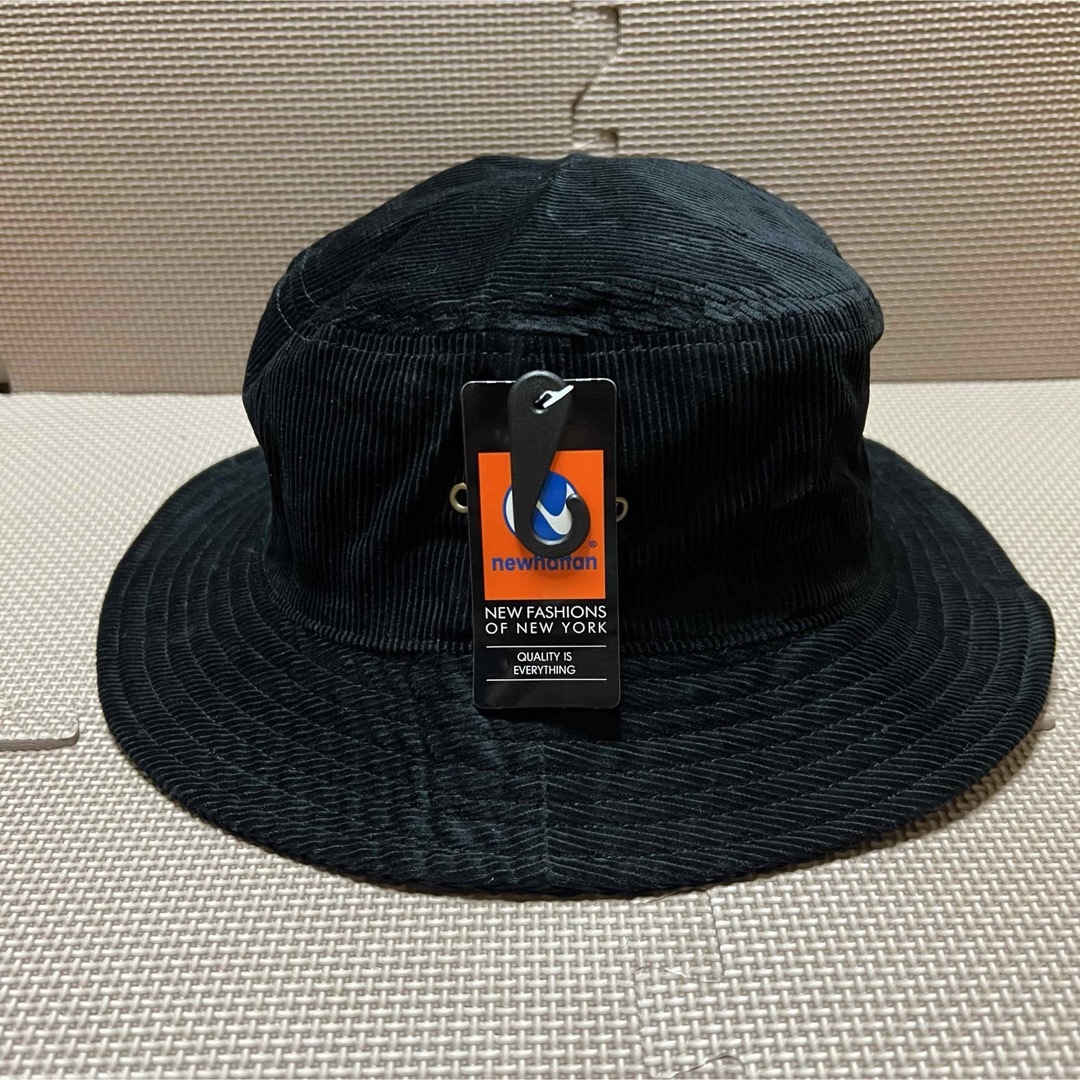 newhattan(ニューハッタン)の新品 ニューハッタン バケットハット コーデュロイのブラック 黒 L/XL メンズの帽子(ハット)の商品写真