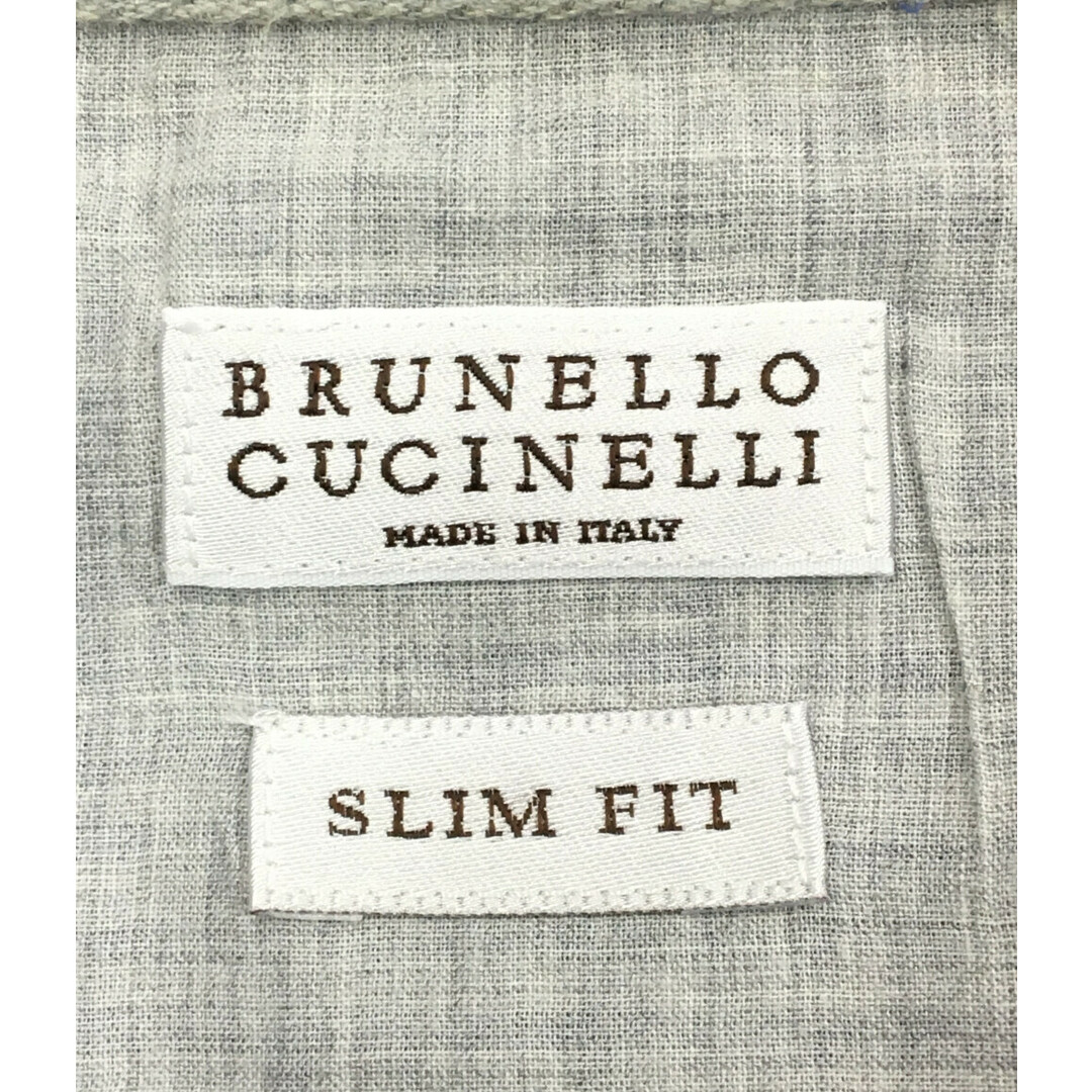 BRUNELLO CUCINELLI(ブルネロクチネリ)の美品 ブルネロクチネリ ボタンダウンスリムフィットシャツ メンズ S メンズのトップス(シャツ)の商品写真
