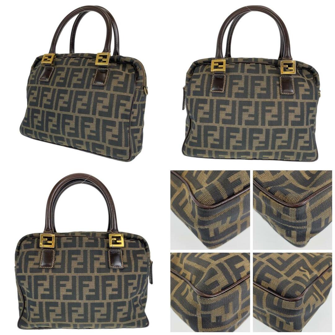 FENDI(フェンディ)のFENDI フェンディ ズッカ ブラウン 茶 ゴールド金具 キャンバス /レザー ハンドバッグ トートバッグ レディース 404256 【中古】 レディースのバッグ(ハンドバッグ)の商品写真