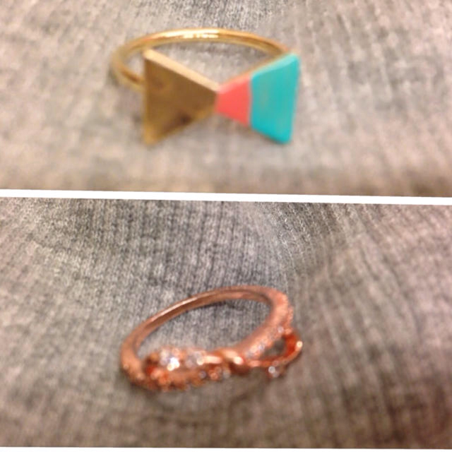ハートとリボンの指輪 レディースのアクセサリー(リング(指輪))の商品写真