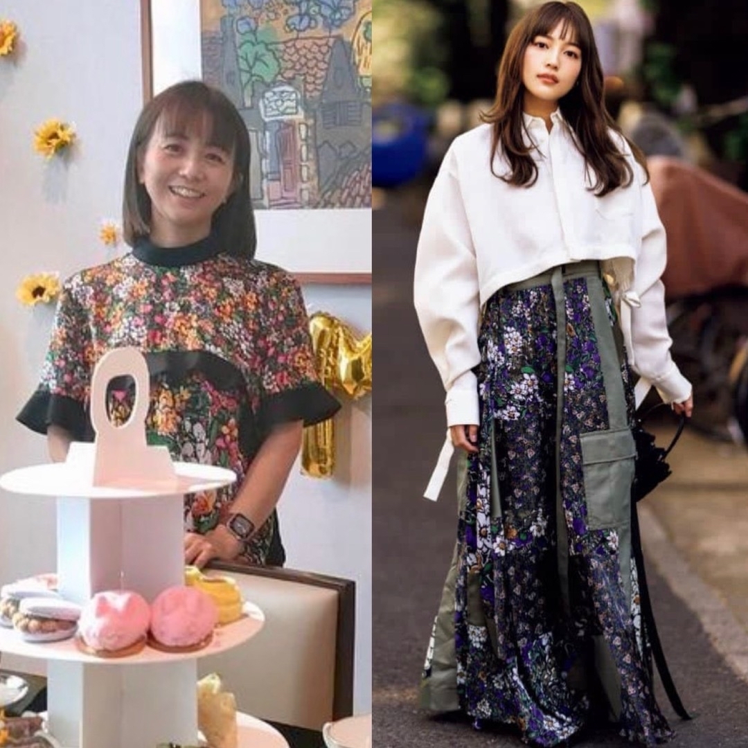 sacai(サカイ)の極美品 sacai Floral Print Dress レディースのワンピース(ロングワンピース/マキシワンピース)の商品写真