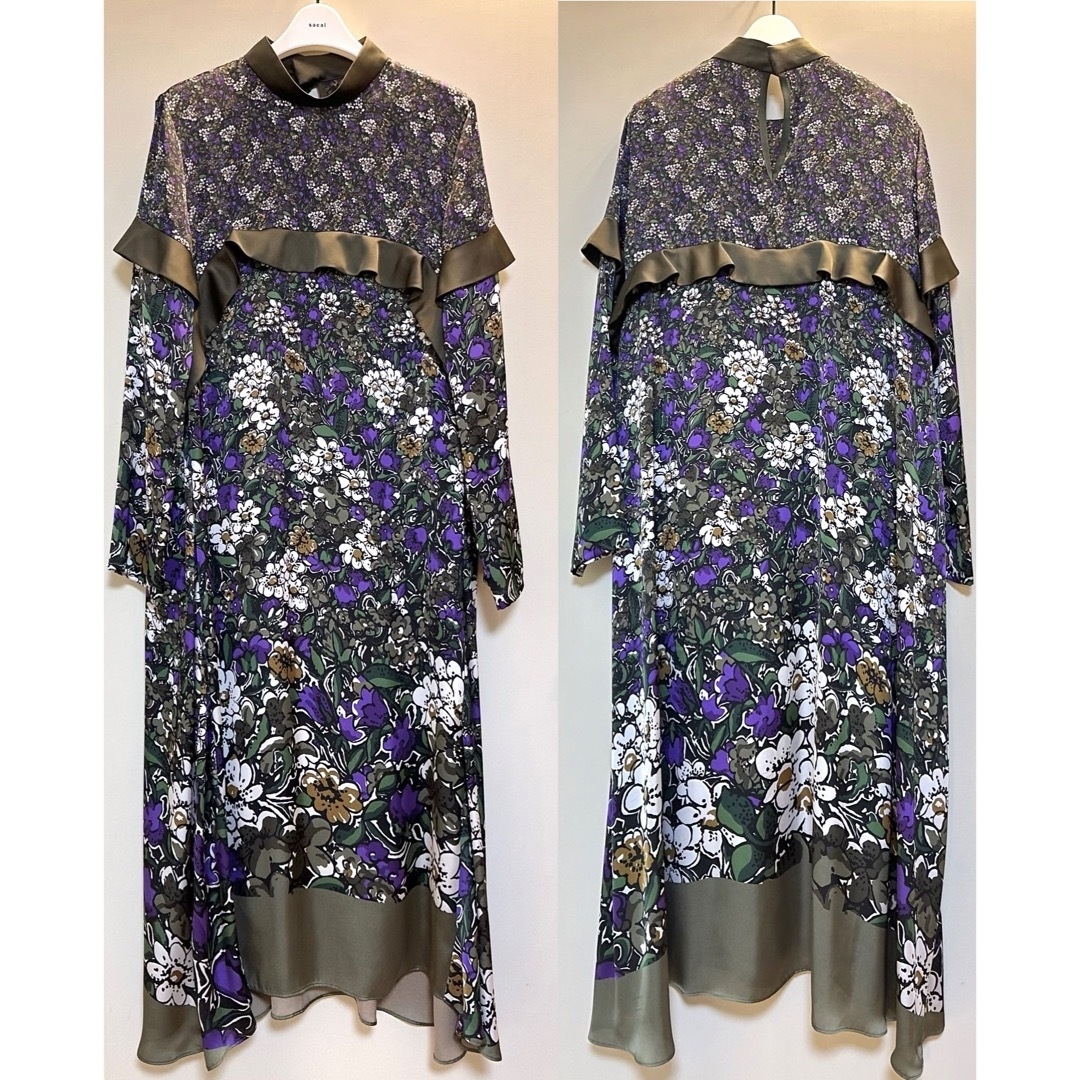 sacai(サカイ)の極美品 sacai Floral Print Dress レディースのワンピース(ロングワンピース/マキシワンピース)の商品写真