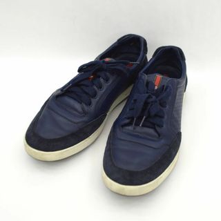 プラダ(PRADA)のPRADA / プラダ ■ PRADA レザー スニーカー 紺 9 メンズ / MEN / 男性 / ボーイズ / 紳士靴 / クツ / シューズ / SHOES ブランド 中古 [0990009412](スニーカー)