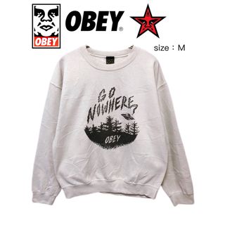 OBEY　オベイ　スウェット　M　グレージュ　USA古着