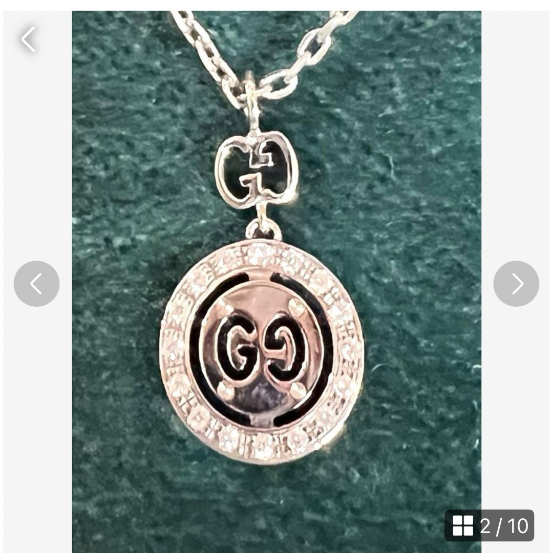 GUCCI - GUCCI K18 WGダイアモンドリバーシブルネックレスの通販 GUCCI - GUCCI K18 WGダイアモンドリバーシブルネックレスの通販