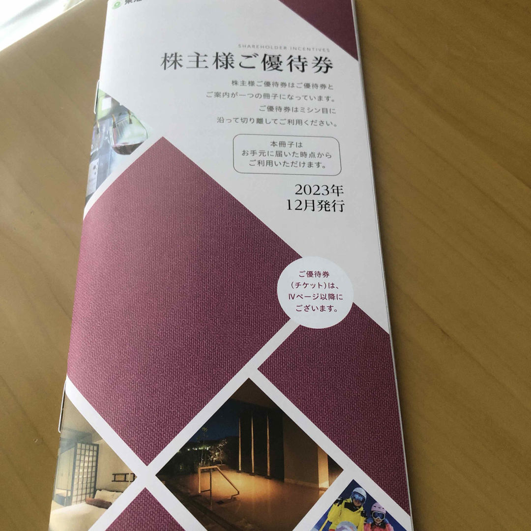 東急不動産ホールディングス　株主優待券　1000株 チケットの優待券/割引券(その他)の商品写真