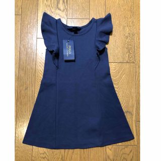 ポロラルフローレン(POLO RALPH LAUREN)の【ラルフローレン】4T 110 ワンピース フリル 紺 ネイビー 女の子(ワンピース)