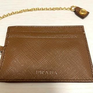 プラダ(PRADA)のPRADA プラダ カードケース ブラウン シンプル ブランド 小物(名刺入れ/定期入れ)