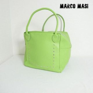 美品 MARCO MASI レザー スタッズ スクエア ハンドバッグ