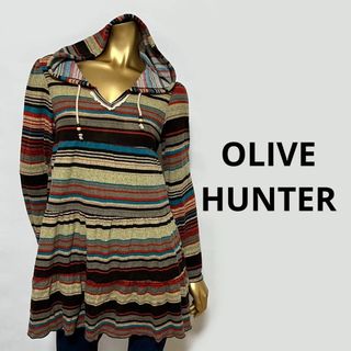 【3361】OLIVE HUNTER ボーダー チュニック トップス エスニック(チュニック)