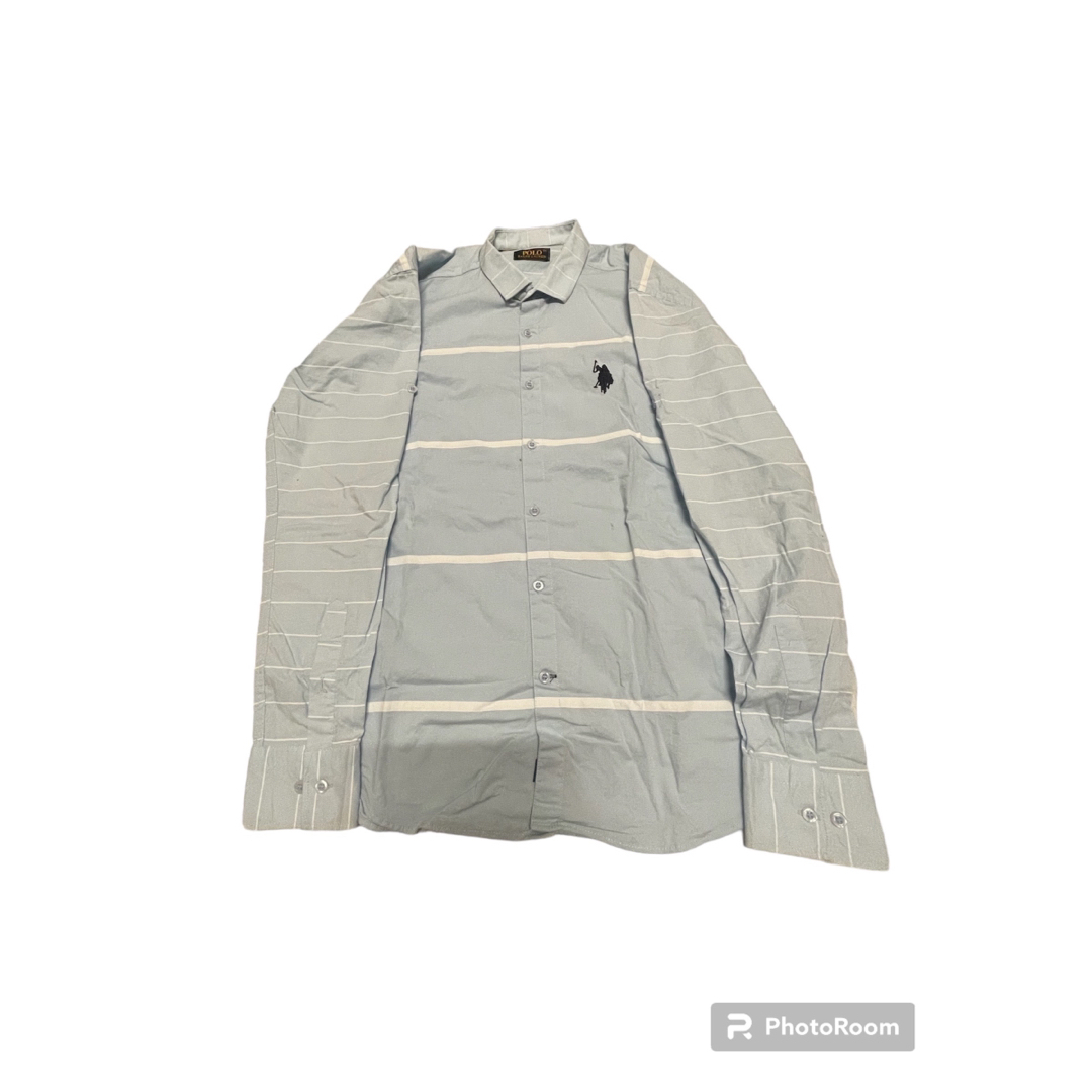 Polo Ralph Lauren 長袖シャツ 水色×白 サイズXXL メンズのトップス(シャツ)の商品写真