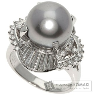 SELECT JEWELRY ブラックパール 真珠 ダイヤモンド リング・指輪 PT900 レディース(リング(指輪))