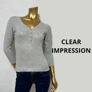 クリアインプレッション(CLEAR IMPRESSION)の【3373】CLEAR IMPRESSION リブニット カットソー M(カットソー(長袖/七分))