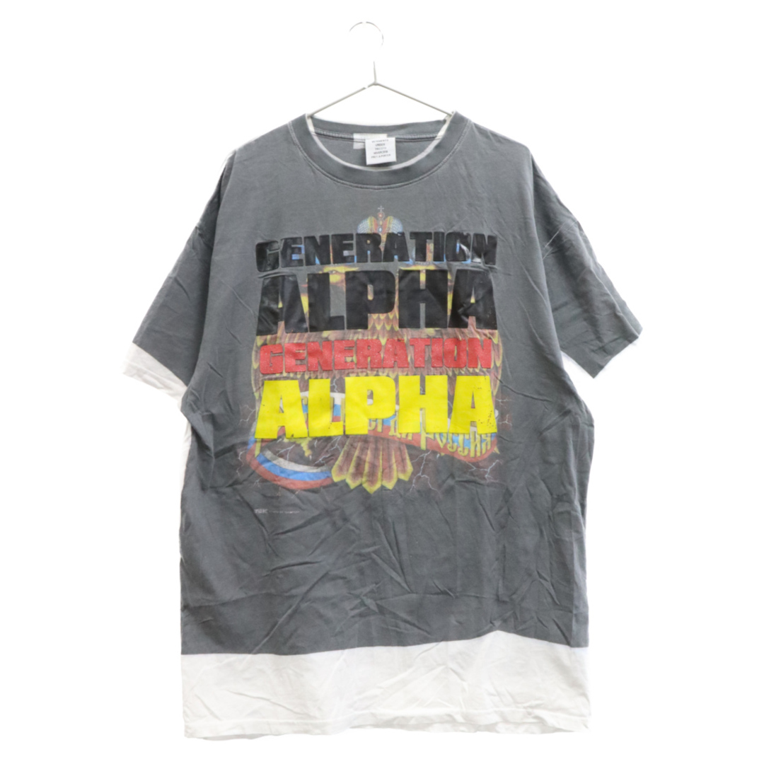 VETEMENTS ヴェトモン 18AW Generation Alpha Tee ジェネレーションアルファ転写プリント半袖Tシャツ グレー/ホワイト/マルチ UAH19TR32178センチ身幅