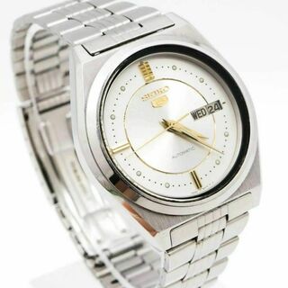 セイコー(SEIKO)の《人気》SEIKO 5 腕時計 シルバー デイデイト 自動巻き メンズ e(腕時計(アナログ))