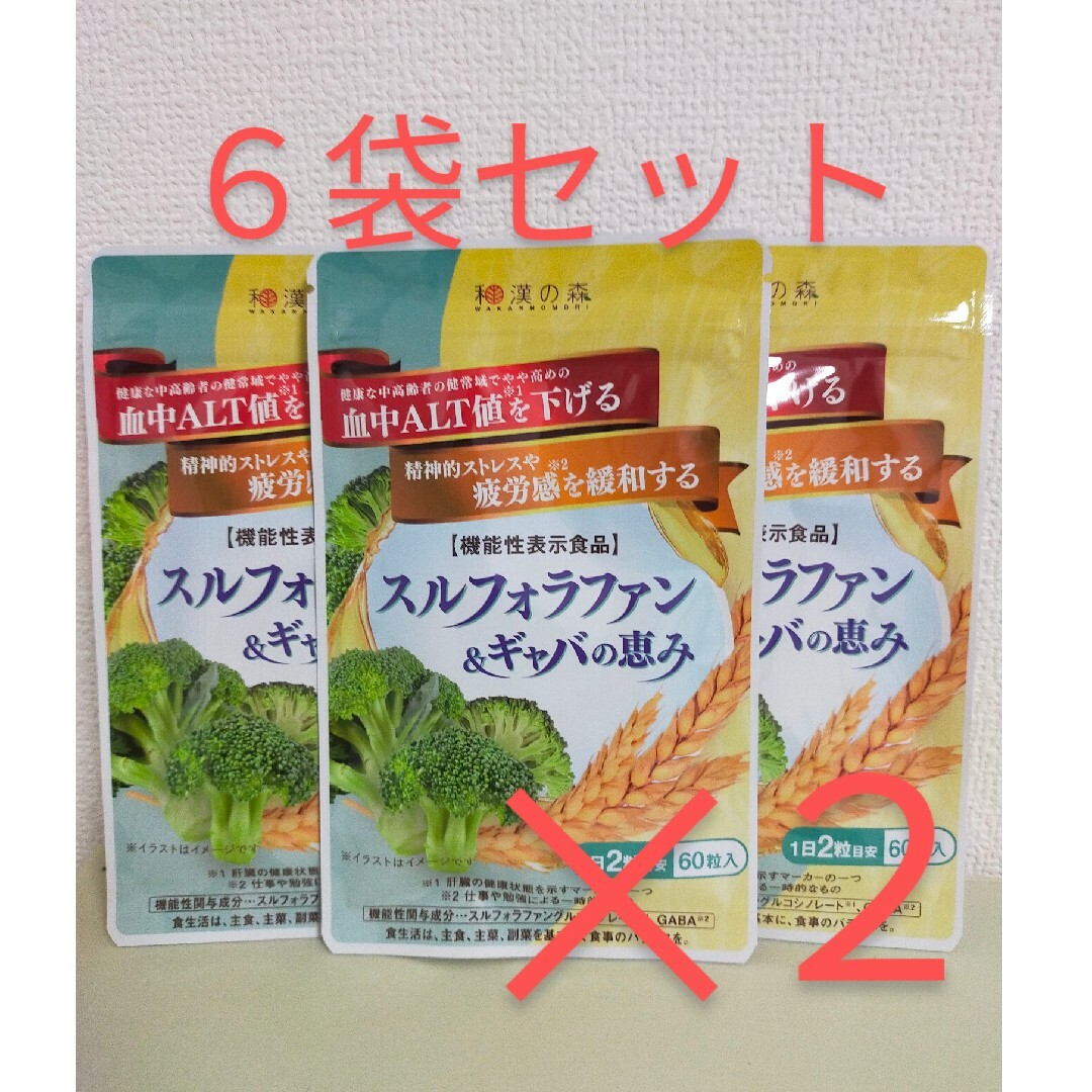 健康食品匿名配送　和漢の森　スルフォラファン&ギャバの恵み　6袋 セット