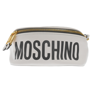 モスキーノ(MOSCHINO)のMOSCHINO モスキーノ クチュール ロゴプリント レザー ボディーバッグ ショルダーバッグ A771280011001 ホワイト(ショルダーバッグ)