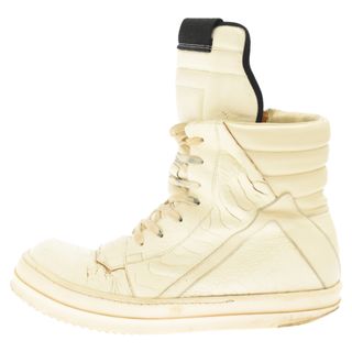 リックオウエンス(Rick Owens)のRick Owens リックオウエンス GEOBASKET ジオバスケット レザーハイカットスニーカー MILK/MILK ホワイト 17 2988(スニーカー)