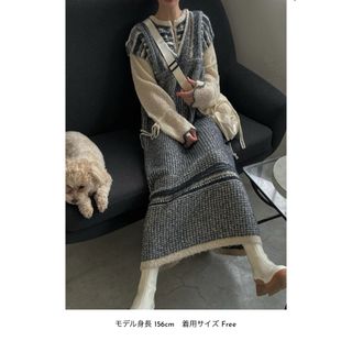 トゥデイフル(TODAYFUL)のat random shaggy geometric pattern knit(ロングワンピース/マキシワンピース)