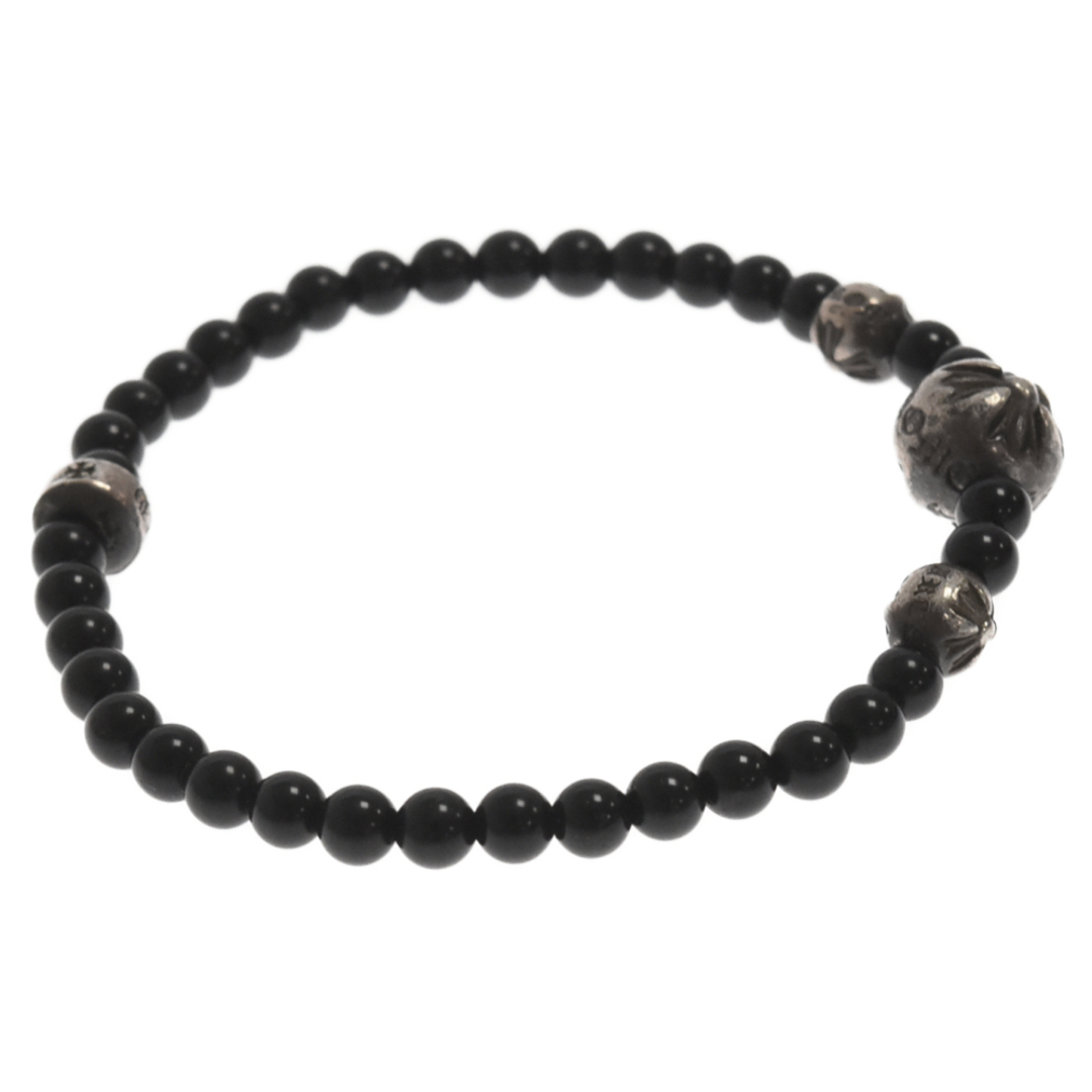 Chrome Hearts(クロムハーツ)のCHROME HEARTS クロムハーツ 4mm BEAD 4mmビーズブレス ブレスレット ブラック/シルバー メンズのアクセサリー(ブレスレット)の商品写真