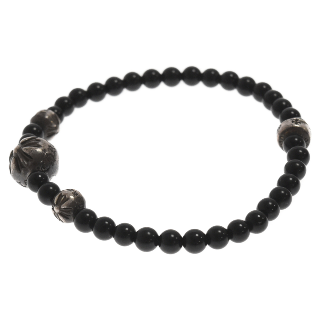 Chrome Hearts(クロムハーツ)のCHROME HEARTS クロムハーツ 4mm BEAD 4mmビーズブレス ブレスレット ブラック/シルバー メンズのアクセサリー(ブレスレット)の商品写真