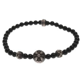 クロムハーツ(Chrome Hearts)のCHROME HEARTS クロムハーツ 4mm BEAD 4mmビーズブレス ブレスレット ブラック/シルバー(ブレスレット)